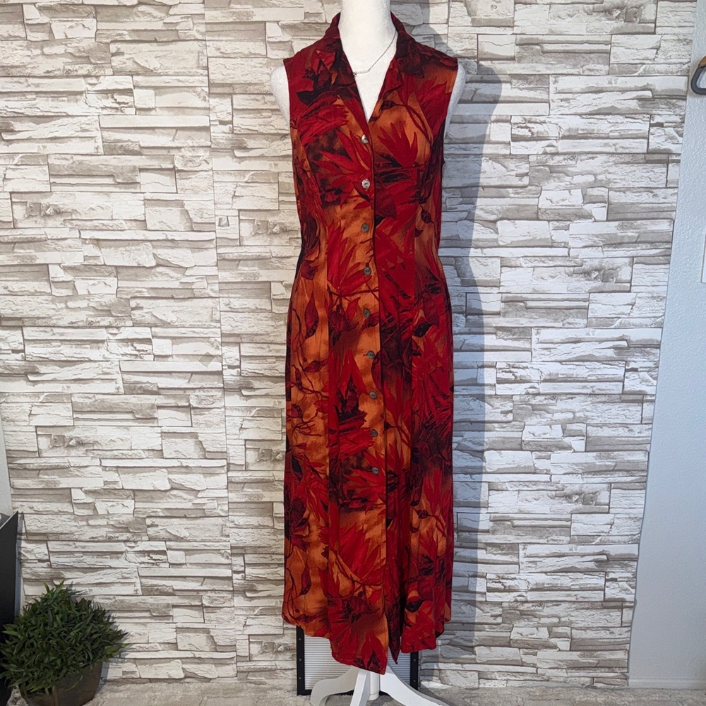 Scarlett Red and Orange Floral Maxi Dress